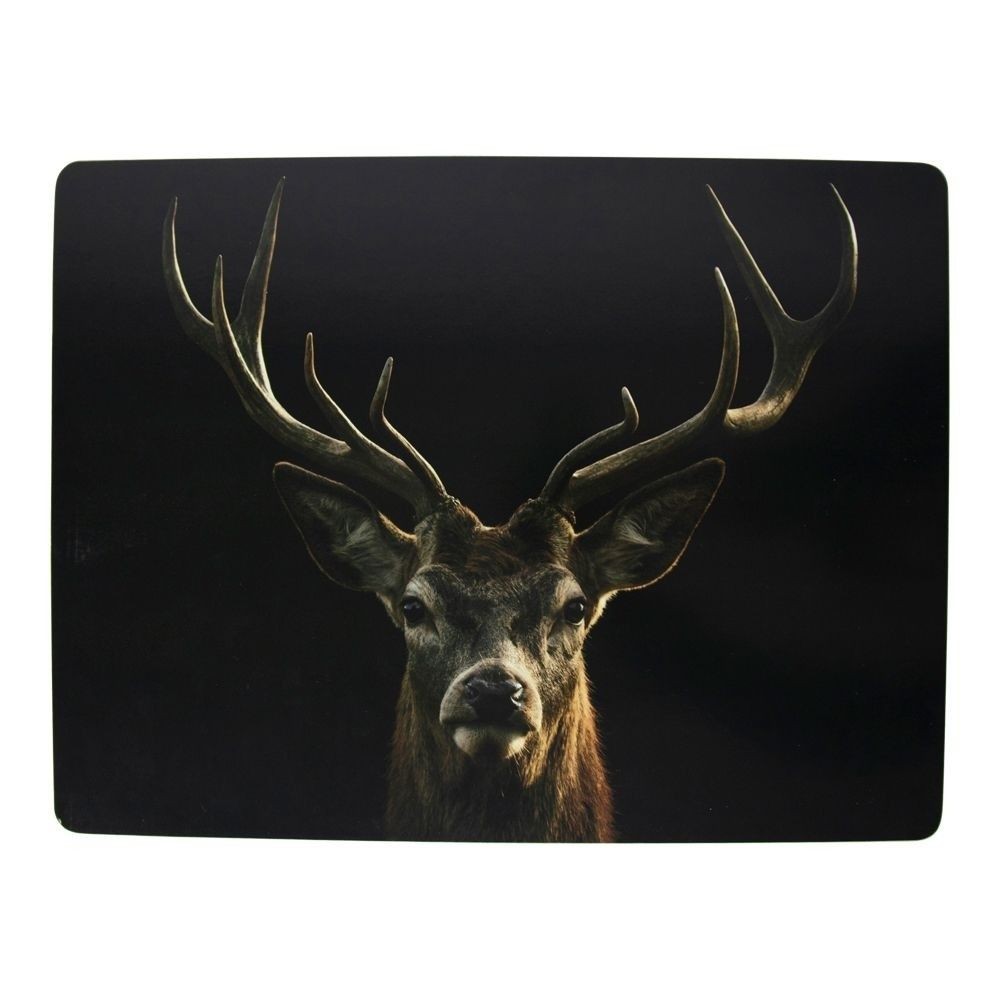 4ks pevné korkové prostírání s jelenem Black Deer - 30*40*0,4cm