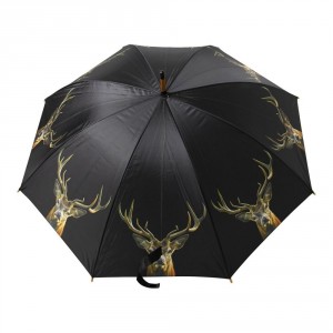 Černý deštník s jelenm Black Deer - Ø 105*88cm