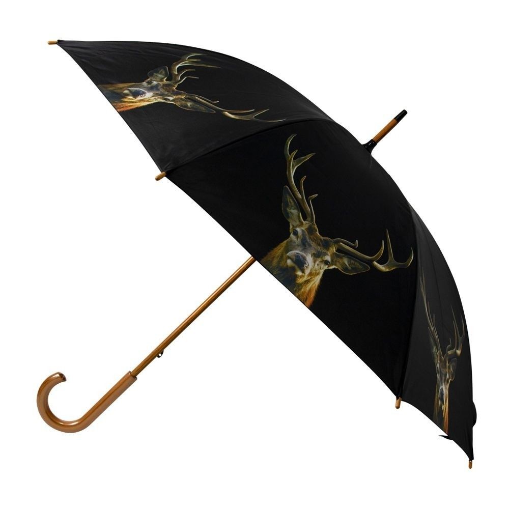 Černý deštník s jelenm Black Deer - Ø 105*88cm