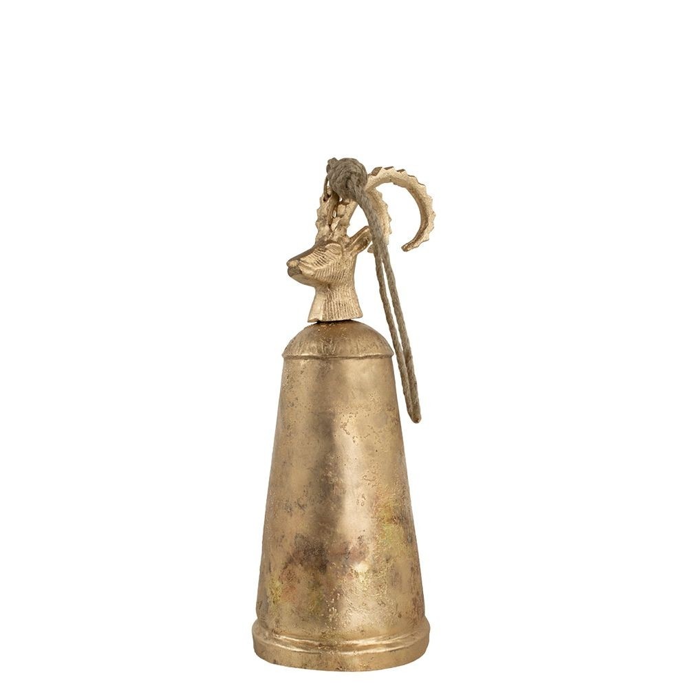 Zlatý kovový zvonek Kozoroh 15cm - 6*6*15cm Mars & More