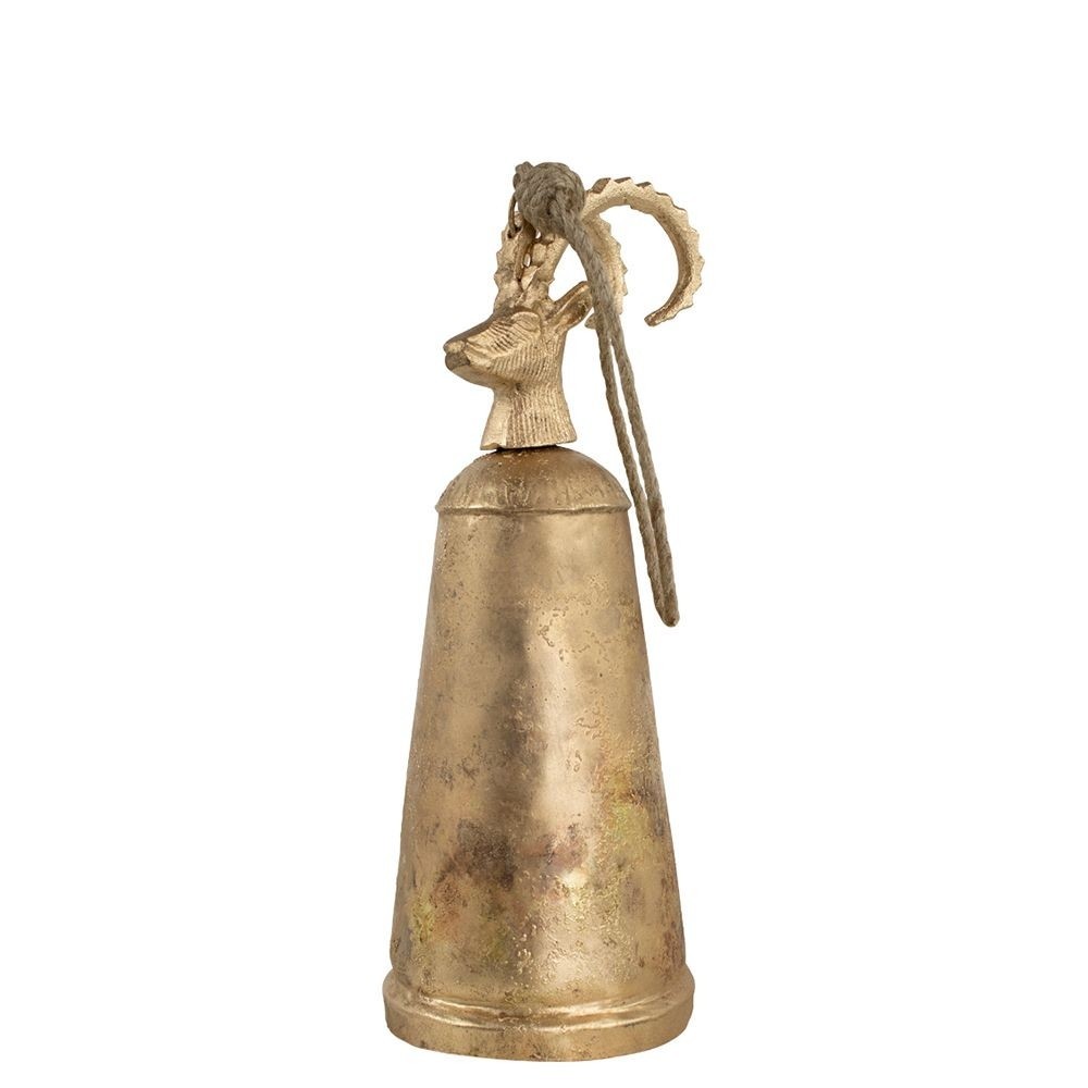 Zlatý kovový zvonek Kozoroh 20cm - 7,5*7,5*20cm Mars & More