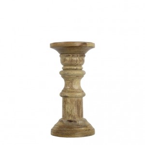 Dřevěný svícen Wood z mangového dřeva - Ø 10*20cm