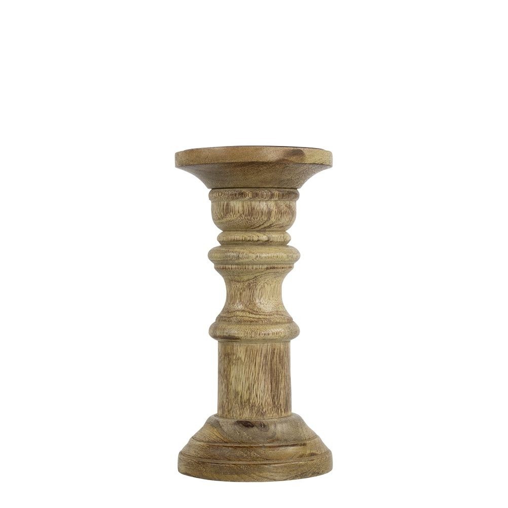 Dřevěný svícen Wood z mangového dřeva - Ø 10*20cm