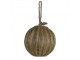Dekorační závěsná dřevěná koule s vyrytými žebry - Ø 10cm