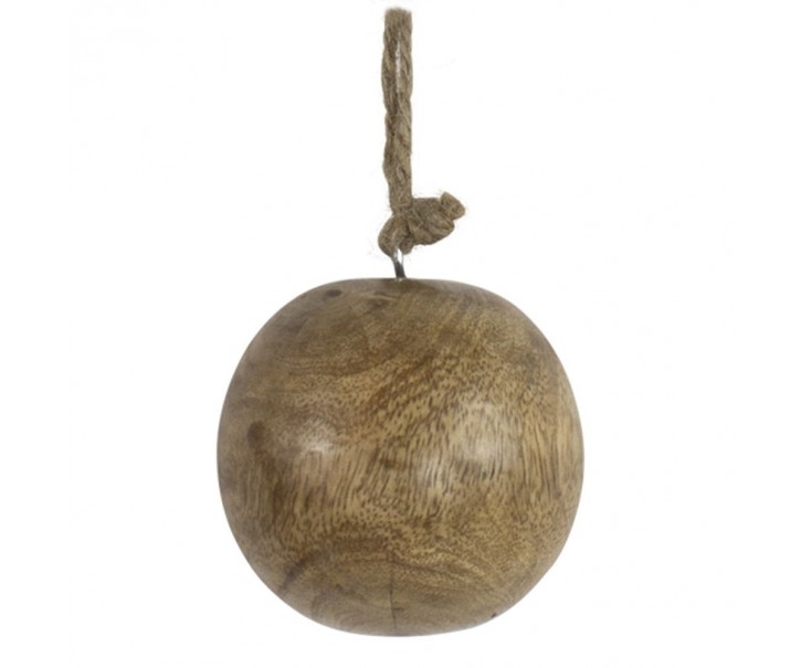 Dekorační dřevěná ozdoba koule - Ø 10cm