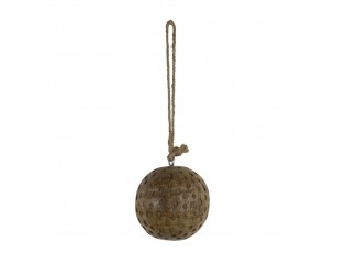Dekorační dřevěná koule s vyrytými tečkami - Ø 5cm