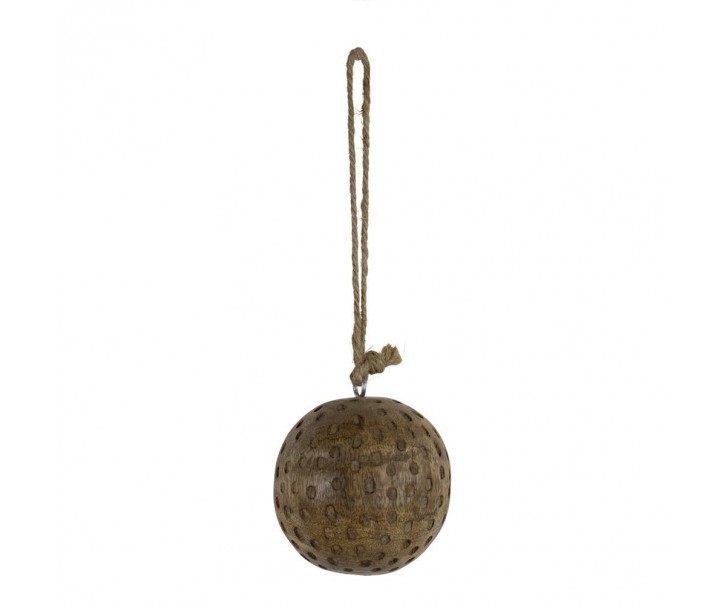 Dekorační dřevěná koule s vyrytými tečkami - Ø 5cm
