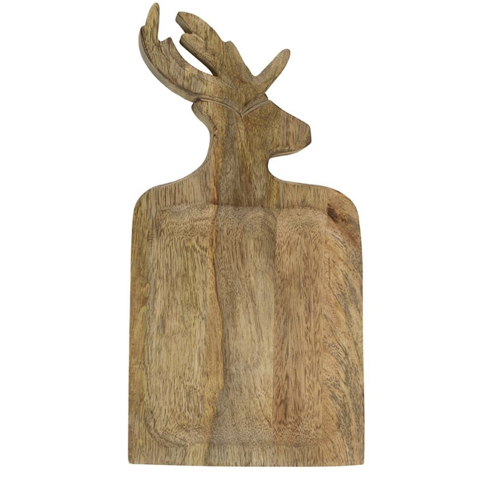 Mísa z mangového dřeva s vyřezávaným jelenem 41cm - 21*41,5*2cm