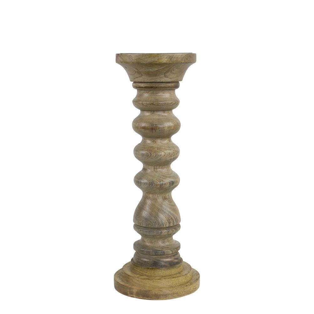 Dřevěný svícen Manu z mangového dřeva M - 11*11*30cm