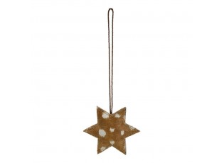 Závěsná dekorativní ozdoba malé hvězdy z hovězí kůže - 8*8*1cm
