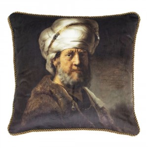 Sametový polštář s mužem v turbanu - 45*45*10cm