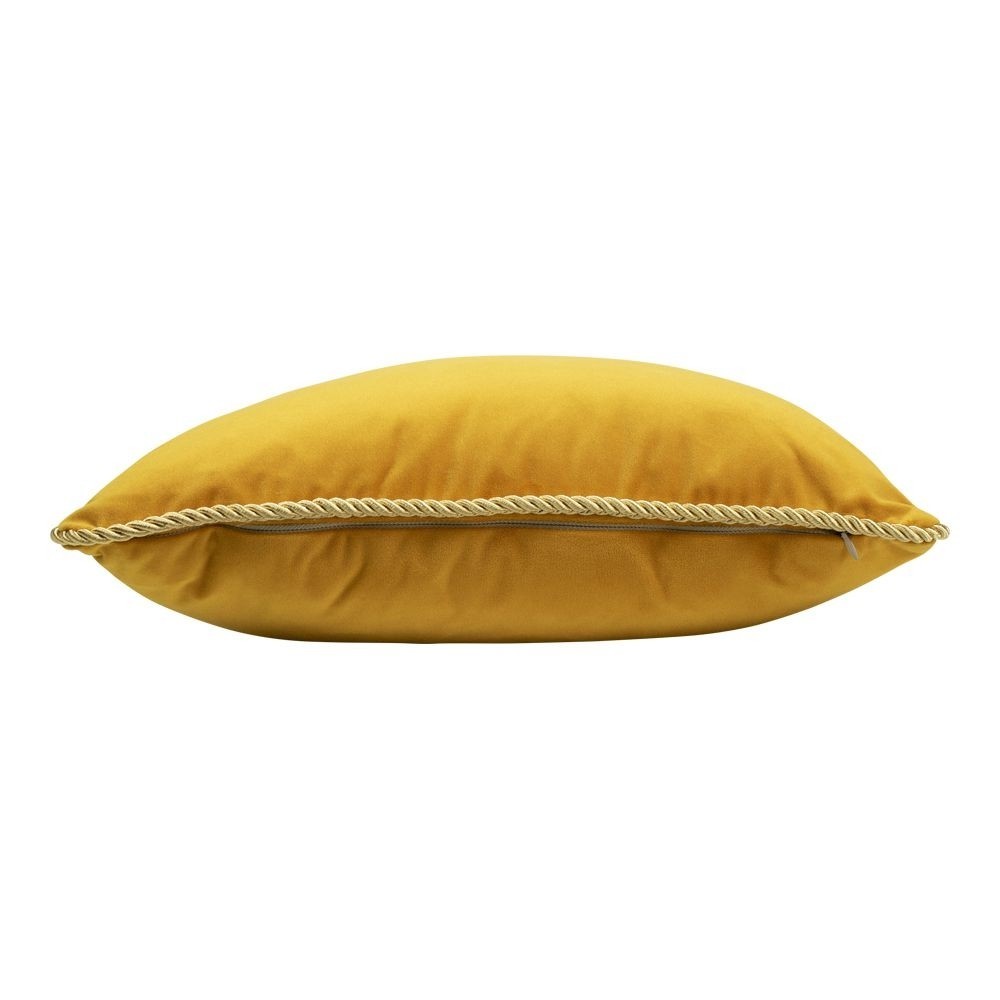 Zlatý sametový polštář s pleteným lemem - 35*45*10cm