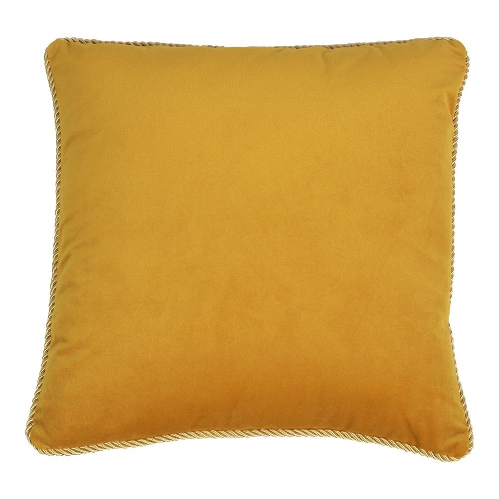 Medový sametový polštář obšitý krouceným zlatým provázkem Velvet - 45*10*45cm