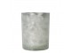Skleněný svícen na čajovou svíčku s motivem sněhových vloček – Ø 8*10cm