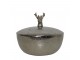 Stříbrná kovová miska s víkem Jelen - Ø 20,5*20,5cm