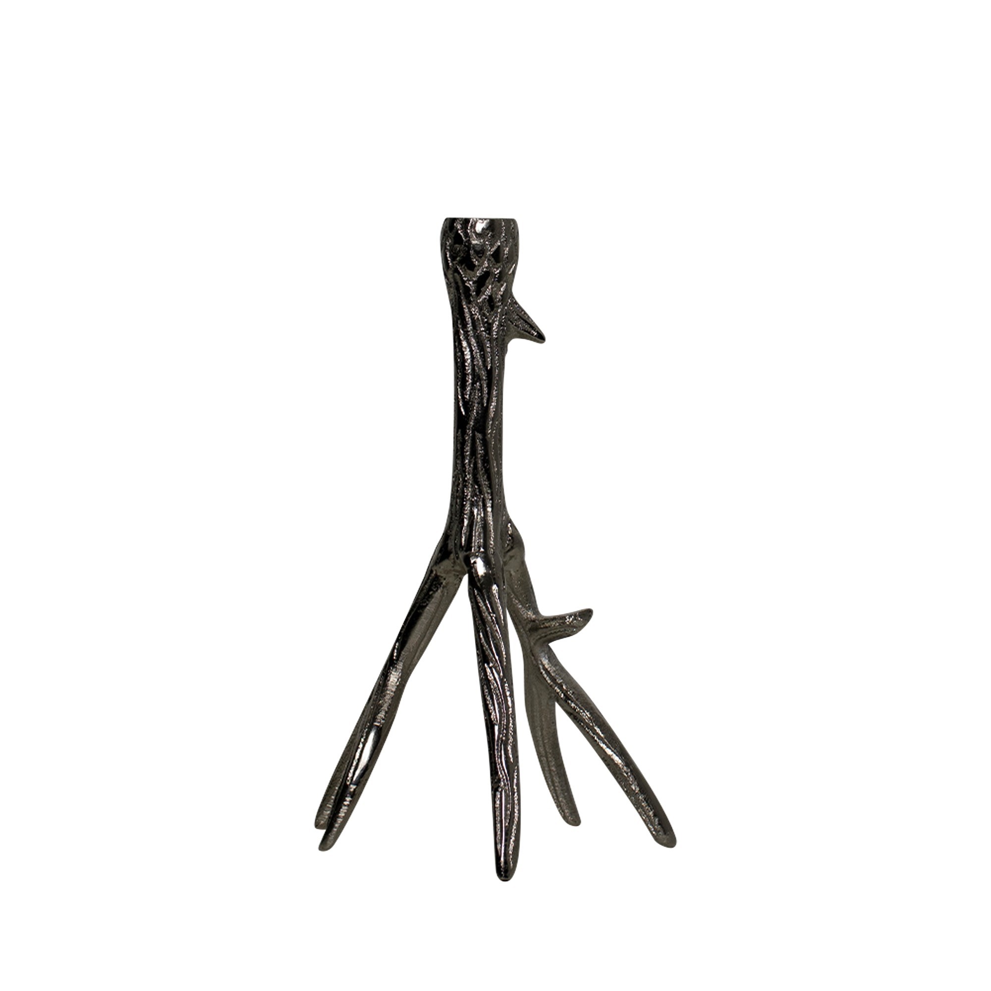 Stříbrný raw svícen stojící paroží Antlers - 14*11*24cm