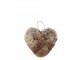 Závěsná dekorativní ozdoba chlupatého hnědého srdce - 10*5*10cm