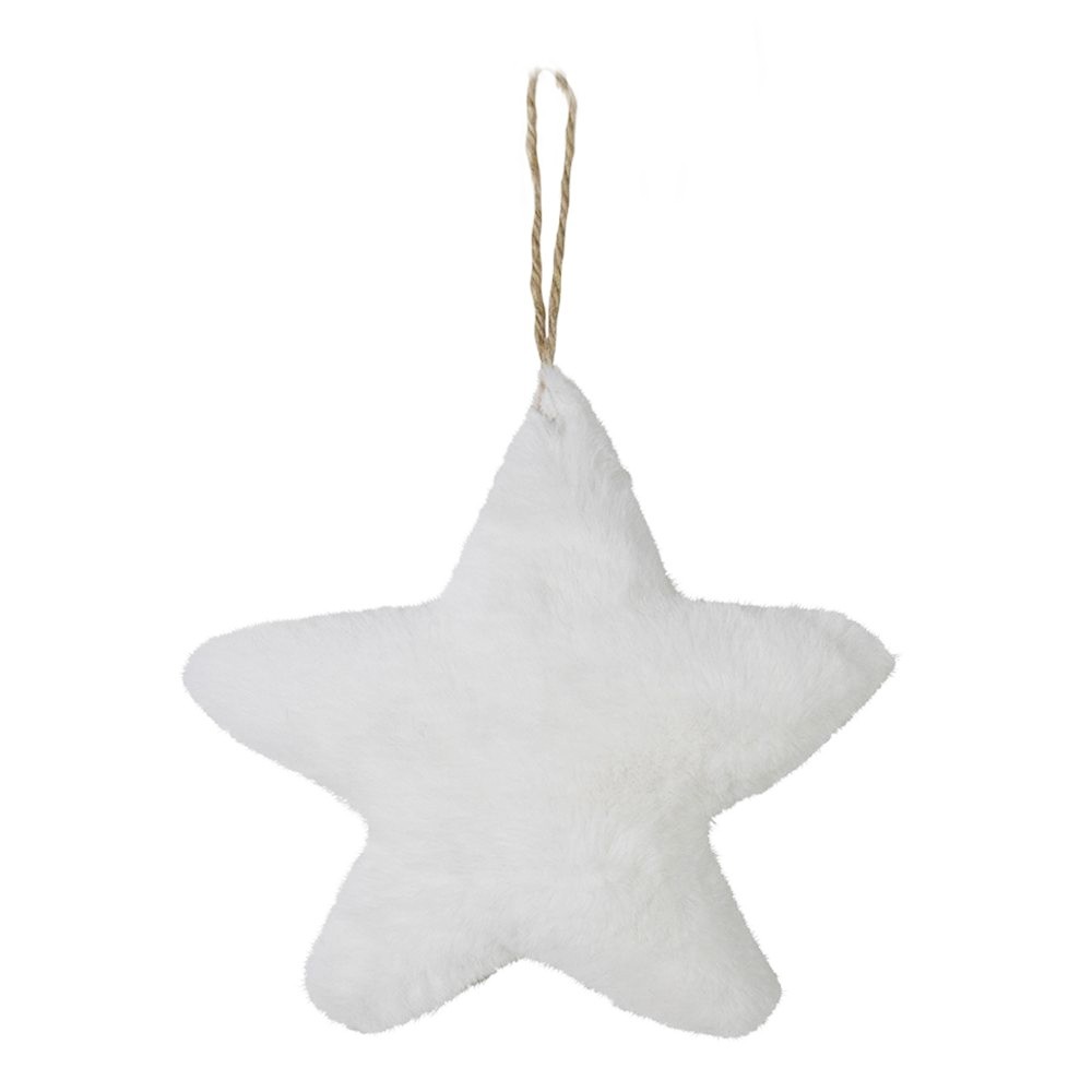 Závěsná dekorativní ozdoba bílá hvězda - 15*5*15cm Mars & More