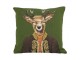 Zelený gobelínový polštář s jelenem v obleku - 45*15*45cm