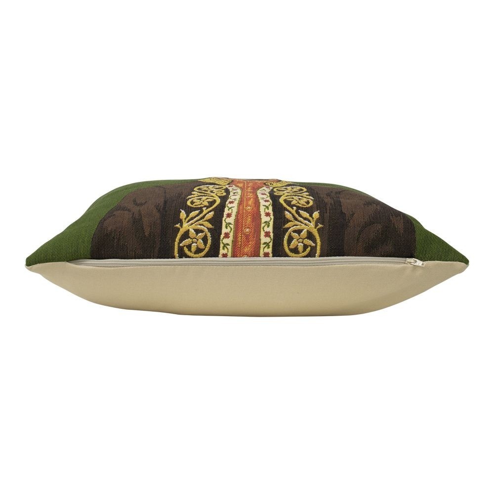 Zelený gobelínový polštář s jelenem v obleku - 45*15*45cm