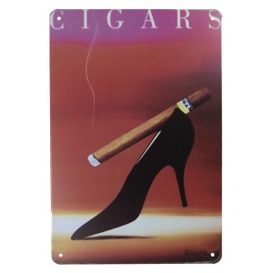 Vínová kovová cedule Cigars.