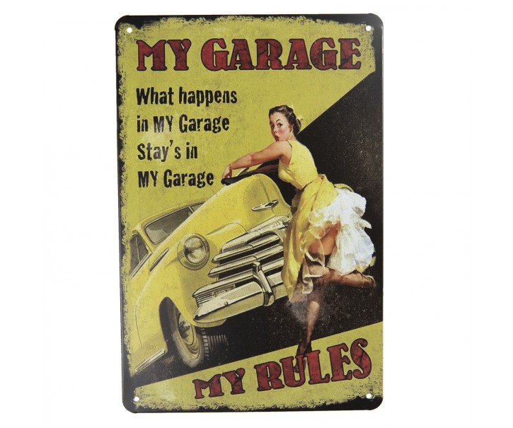 Plechová dekorační deska My garage se vám bude hodit ne jen ve vaší garáži.