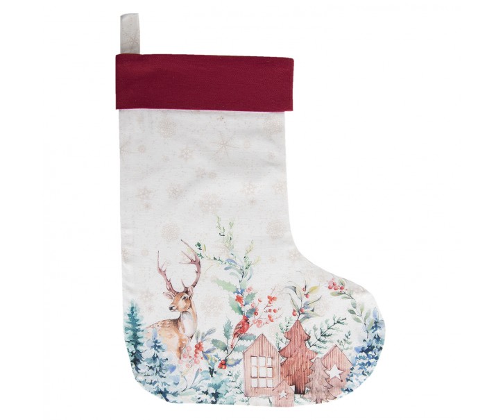 Textilní vánoční punčocha Dearly Christmas - 30*40 cm