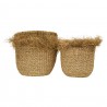 2ks květináče z mořské trávy s třepením - Ø 30*33cm/ Ø 25*27cm