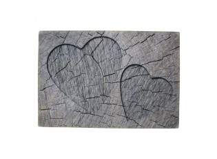 Šedá rohožka srdce v kmenu stromu Hearts grey - 75*50*1cm