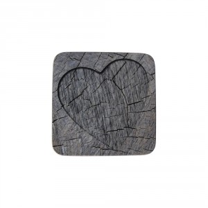 6ks šedé korkové podtácky srdce ve stromu Hearts grey - 10*10*0,4cm