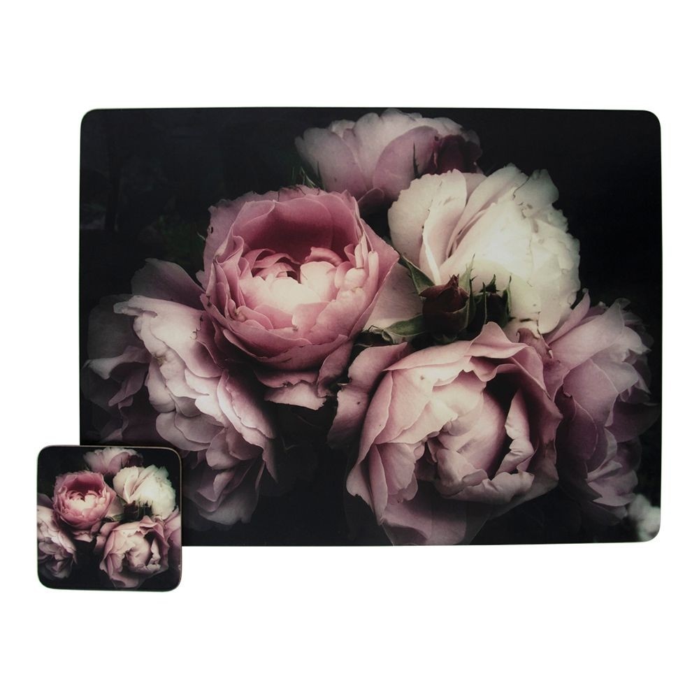 6ks pevné korkové podtácky s růžemi Vintage Roses - 10*10*0,4cm
