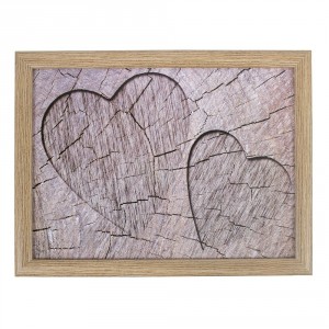 Podnos na nohy s motivem srdce ve stromu Hearts grey - 43*33*7cm