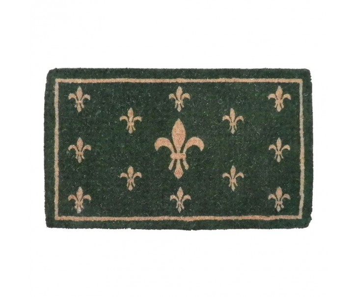Rohožka z kokosových vláken Fleur de lis zelená - 75*45*4cm