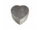 Šedý box z hovězí kůže ve tvaru srdce - 15*15*8cm