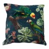 Petrolejový sametový polštář s papoušky - 45*45*15cm Barva: petrolejová/multiMateriál: Samet / polyesterHmotnost: 0,6 kg