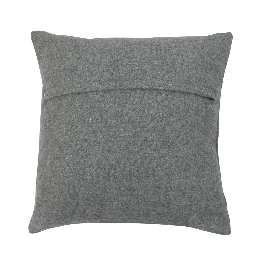 Šedý polštář s jelenem z hovězí kůže - 45*45*10cm