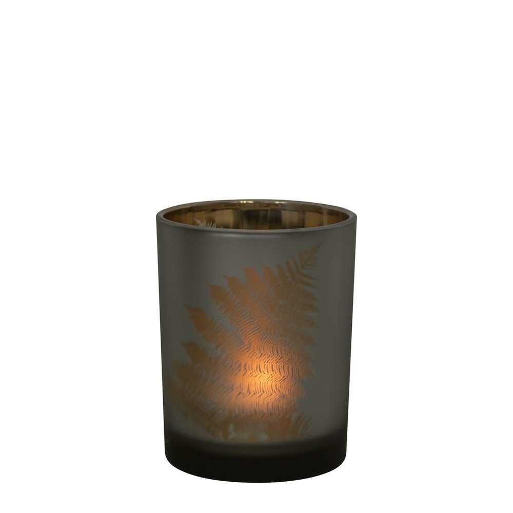 Skleněný svícen s listem Farm S - 7*7*8cm