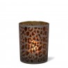 Skleněný svícen s motivem Leoparda M - 8*8*10cm