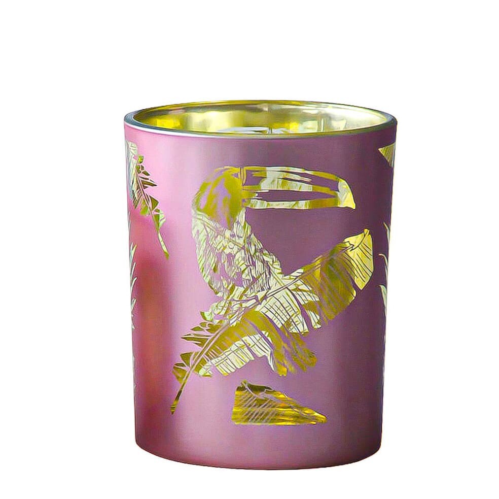 Růžový svícen na čajovou svíčku Toucan M - 8*8*10cm Mars & More