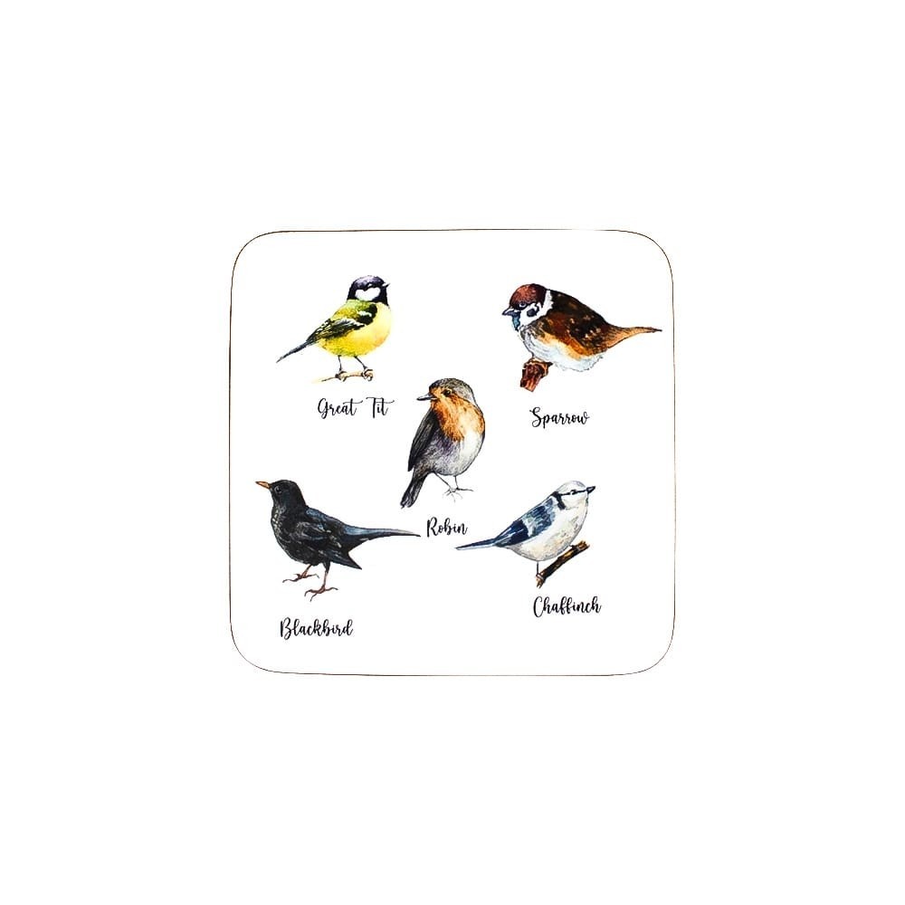 6ks pevné korkové podtácky ptáčci Garden birds  - 10*10*0,4cm Mars & More