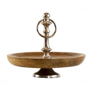 Dřevěno-kovový servírovací 1-vrstvý etažér Woodd - Ø 21*17cm