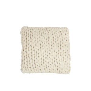 Pletený krémový polštář Tricot white - 40*40 cm
