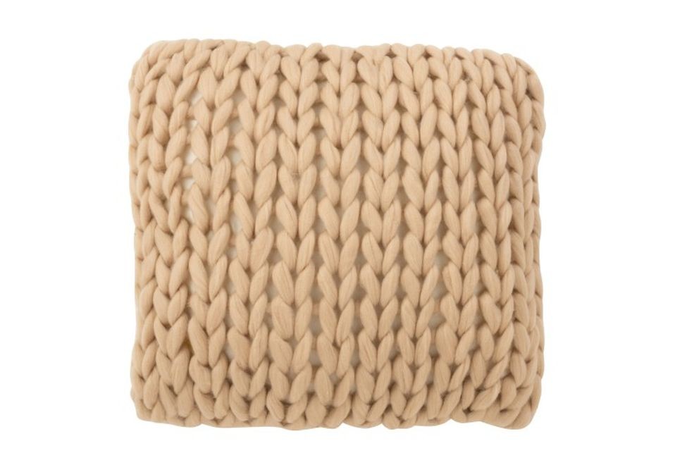 Pletený přírodní polštář Tricot crema - 40*40 cm