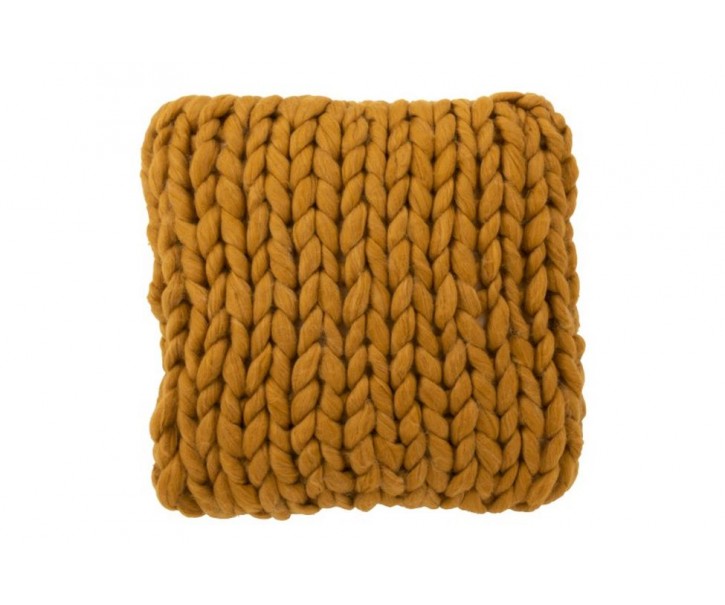 Pletený okrový polštář Tricot ochre - 40*40 cm