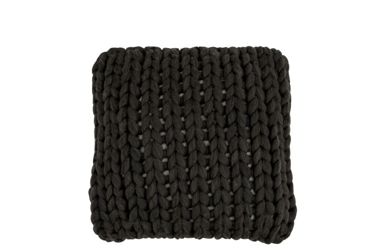 Pletený šedý polštář Tricot dark grey - 40*40 cm