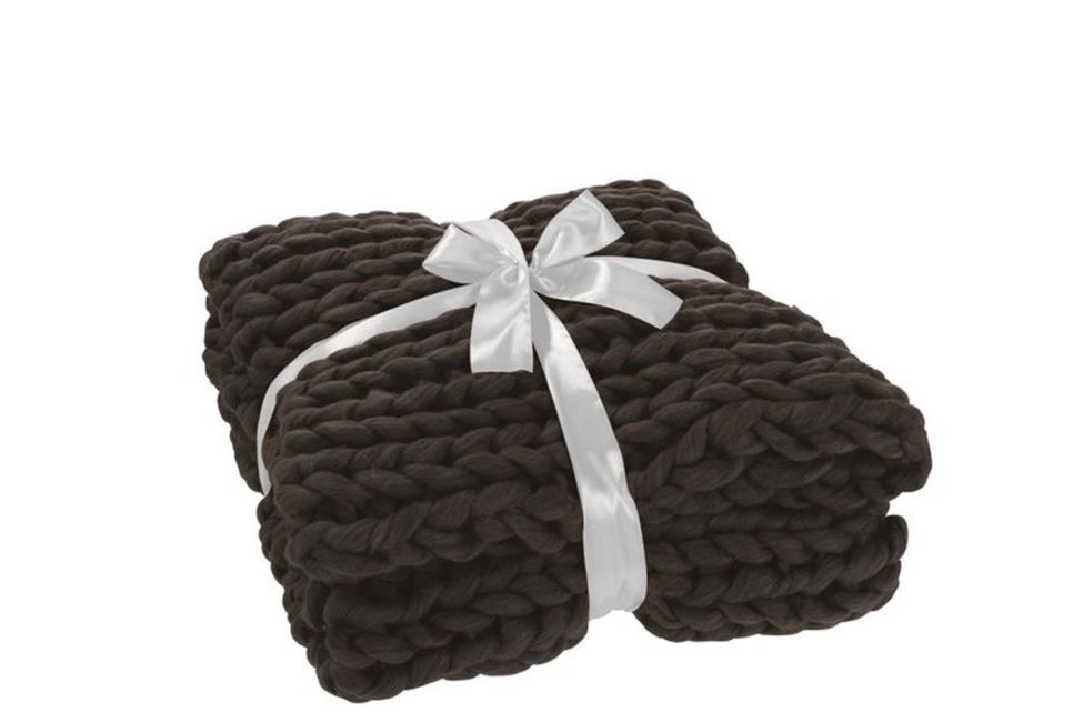 Pletený šedý pléd Tricot dark grey - 152*127 cm