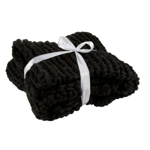 Pletený černý pléd Tricot black - 152*127 cm