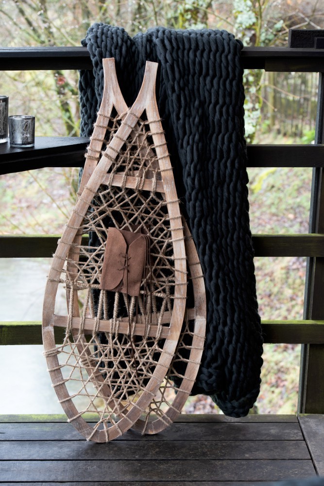 Pletený černý pléd Tricot black - 152*127 cm