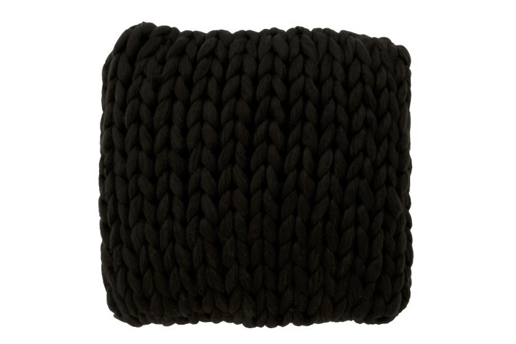 Pletený černý polštář Tricot black - 40*40 cm J-Line by Jolipa