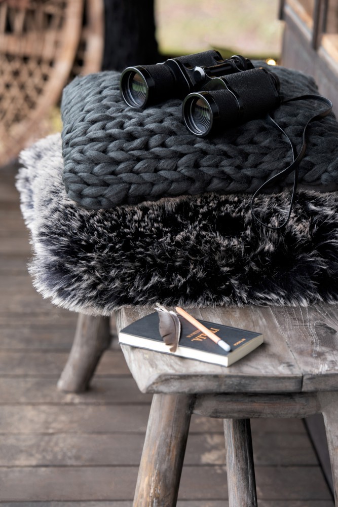 Pletený černý polštář Tricot black - 40*40 cm